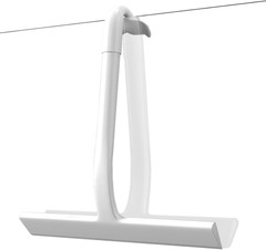 Shower Squeegee for Shower Glass Doors, Silicone Blade Whale Tail Hang Hook | 8″