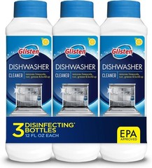 Lemon Scent Dishwasher Cleaner, 3-Pack, 12 oz Bottles, Remove Limescale & Grease