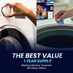 Washing Machine Cleaner Pro Tablets for Pet Owners – 28 Pack, Front & Top Loa…