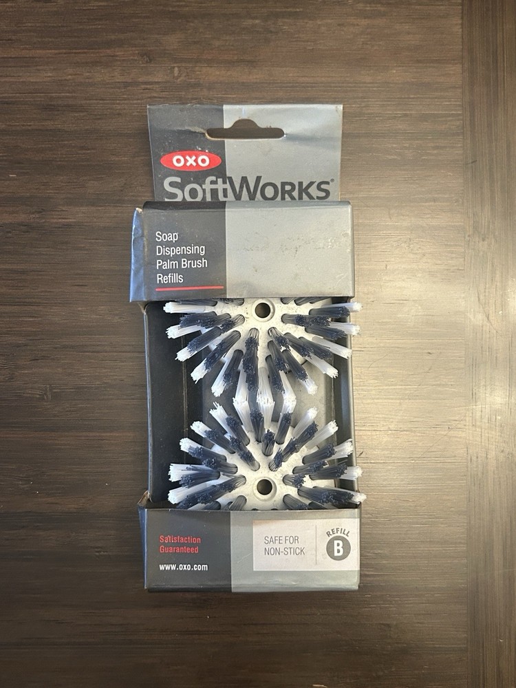 OXO Good Grips Softworks Soap Dispensing Palm Brush Refill B Safe Non-Stick NEW