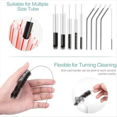 US Nylon Straw Brush Cleaner Bottle Tube Pipe Small Long Cleaning 10Pcs Set