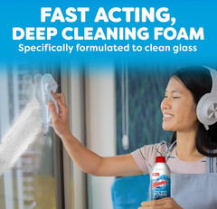 Windex Fast Shine Foam Glass Cleaner, No-Drip Windows, Doors, Mirrors & Countert