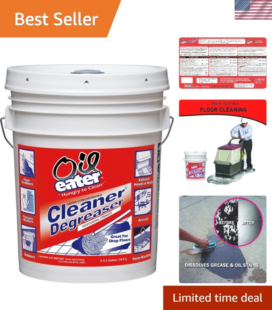 Oil Eater 5 Gallon Cleaner Degreaser – Biodegradable, Lemon Scented Solution