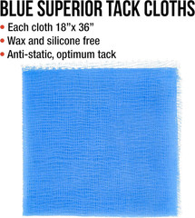 TCP Global Pure Blue Superior Tack Cloth, 12-Pack, Automotive & Woodworking, Dus