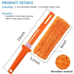 4 Pack 15 inch Reuseable Microfiber Feather Duster, Blind Duster, Gap Duster, Re