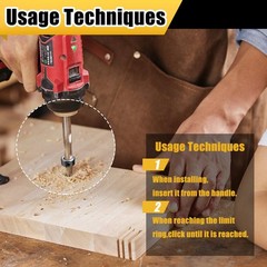 Depth Stop Drill Bit,Stop Collar Set Includes 1/8”, 3/16”, 1/4”, 5/16”, 3/8