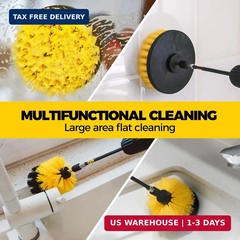 Holikme 8 Piece Drill Brush Attachments Set, Power Scrubber with Extend Long Att