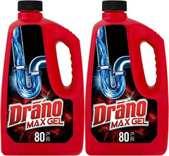 Max Gel Drain Clog Remover for Shower/Sink, 80 Oz, Pack of 2 – Unclogs Hair,Scum