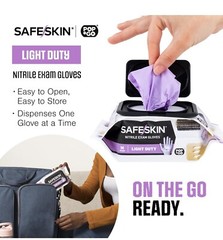 SAFESKIN Disposable Nitrile Gloves in POP-N-GO Pack of 50 Large (Pack 50)