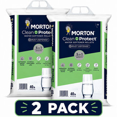 2x Morton Clean and Protect Plus Rust Defense Water Softener Salt Pellets, 40 lb
