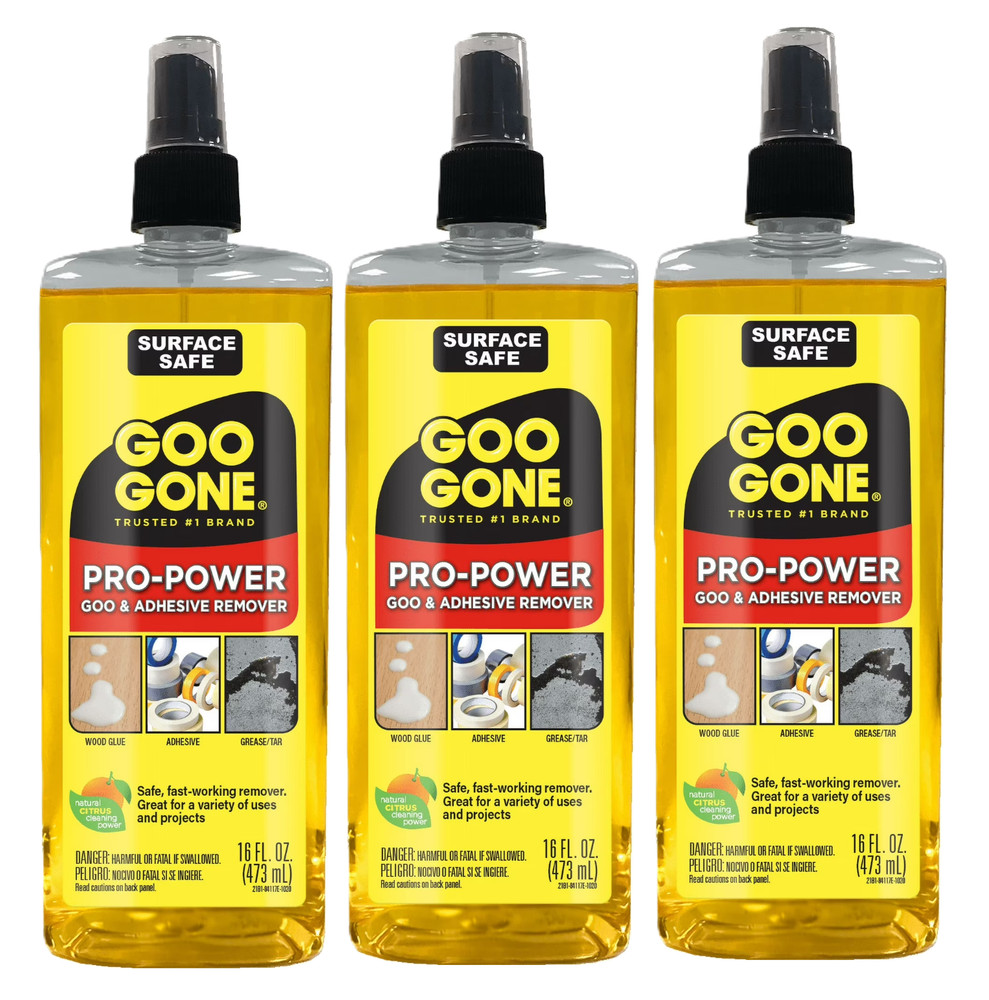 Goo Gone Pro-Power Goo & Adhesive Remover Pump Spray, 16 Oz (Pack of 3)