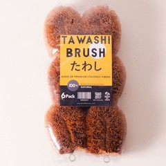 Pack of 6 Tawashi Vegetable Scrub Brush, 100% Natural Coconut Coir Fiber Brus…
