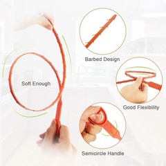 Drain Clog Remover Tool 20 Inch Snake with Gloves for Kitchen & Bathroom