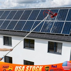 Long Reach Solar Panel Cleaning Brush Kit Outdoor Window Clean Water-Fed Rod Set