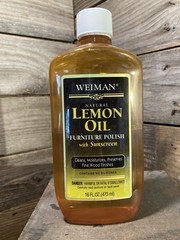 Weiman Lemon Oil Furniture Wood Polish with UV15 Sunscreen Bottle 50% Full