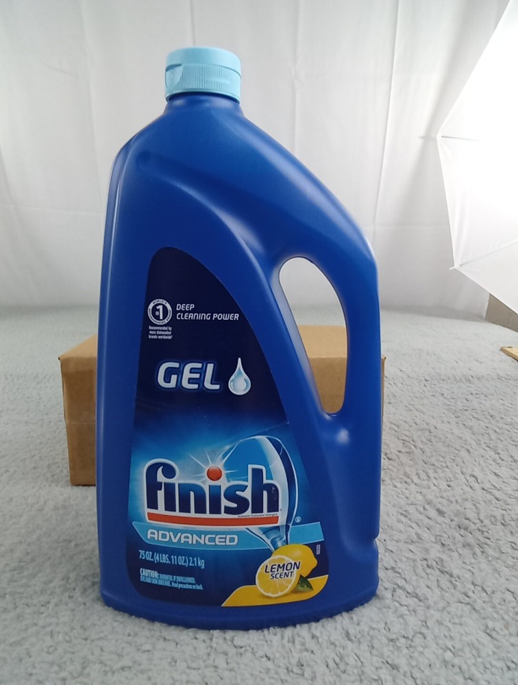Finish Dishwasher Detergent Gel Liquid, Lemon Scent, 75oz