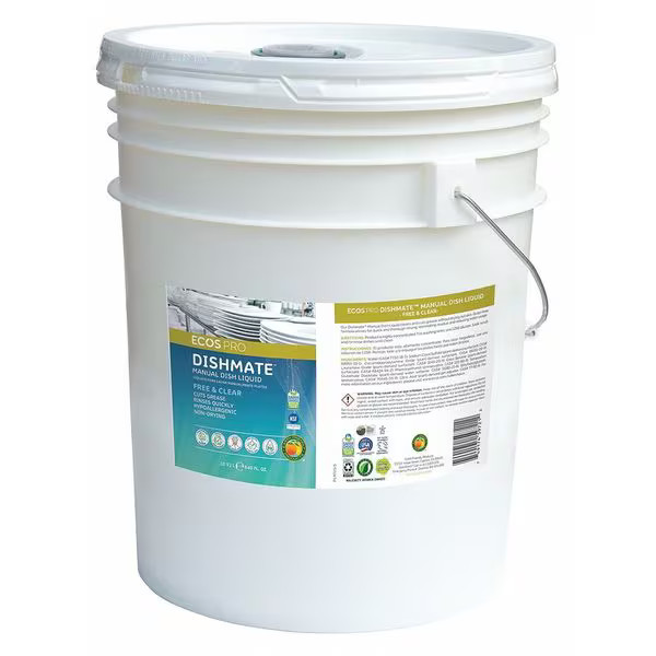 Ecos Liquid Dish Soap, 5 gal, Bucket, Concentrated, Unscented PL9721/05 Ecos