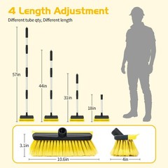 Ordenado 56″ Car Wash Brush with Long Handle, Soft Bristle& Rubber Squeegee