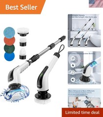 Electric Spin Scrubber, Power Shower Cleaning Brush with Long Handle | Cordle…