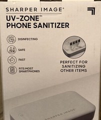 New Sharper Image UV-Zone Phone Sanitizer in Box (Charge & Sanitize Your Phone)