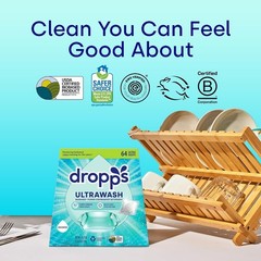 Dishwasher Detergent Pods Unscented 64 Ct Biobased Streak-Free Eco-Friendly