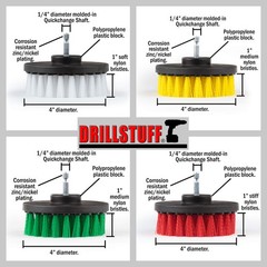 4in Soft, Medium and Stiff Drill Brush Attachment Power Scrubber Brush Set