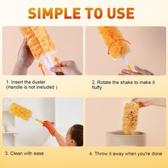 25 Pack Microfiber Duster Refills for Ceiling Fan Furniture Blinds Multi Surface