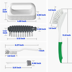 7 Pack Dish Cleaning Brush & Scouring Pad Set, Green, for Tile, Dish, Sink