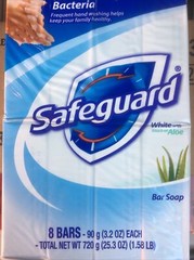 2 Pack Safeguard Deodorant Bar Soap, White with Aloe 3.2 oz, 8 count Each
