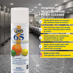 Zep 65 Foaming Citrus Multi-Purpose Cleaner – 18 oz (Case of 12) 3701 – Great