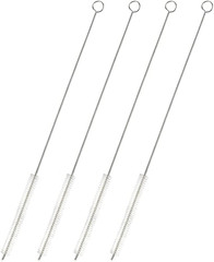 Straw Cleaner Brush – 12 In, Silver & White, 4-Pack – Stainless Steel Straw Clea