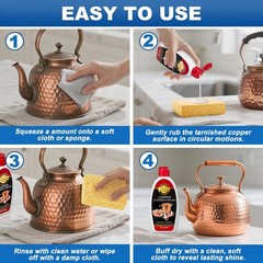 Copper & Brass Cleaner and Polish – 17.6 Oz Gentle Copper Polishing Cream for…
