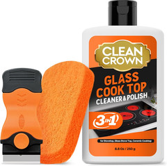 3-In-1 Cooktop Cleaner Kit (8.8 Oz Cooktop Cleaner + Scrubbing Pad + Scraper), S
