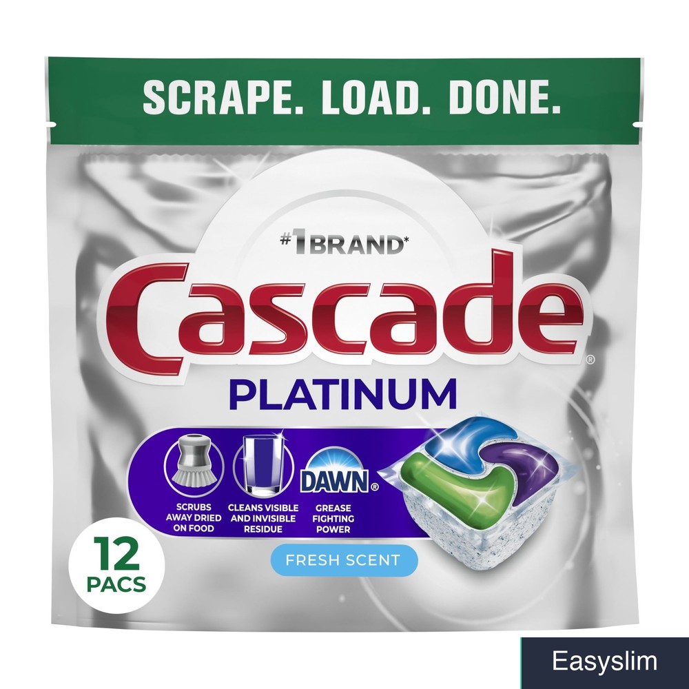 Dishwasher Pods Detergent Fresh Scent 12 Count Cascade Platinum