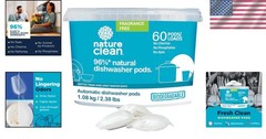 60 Count All-Natural Dishwasher Pods – Plant-Based, Non-Toxic & Powerful