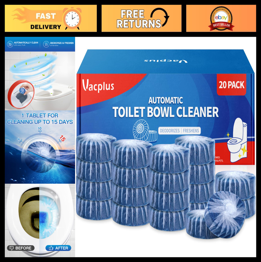 20 Pack Toilet Bowl Cleaner Tablets – Long-Lasting Stain Prevention & Deodorizer