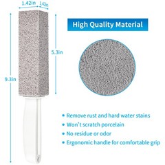 Pumice Stone for Toilet Bowl Cleaning,Pumice Stick with Handle,Cleans Away Li…