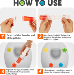 Toilet Gel Stamp, 4Pcs/36 Count Flower Fragrance Bathroom Deodorizer Bowl Cle…