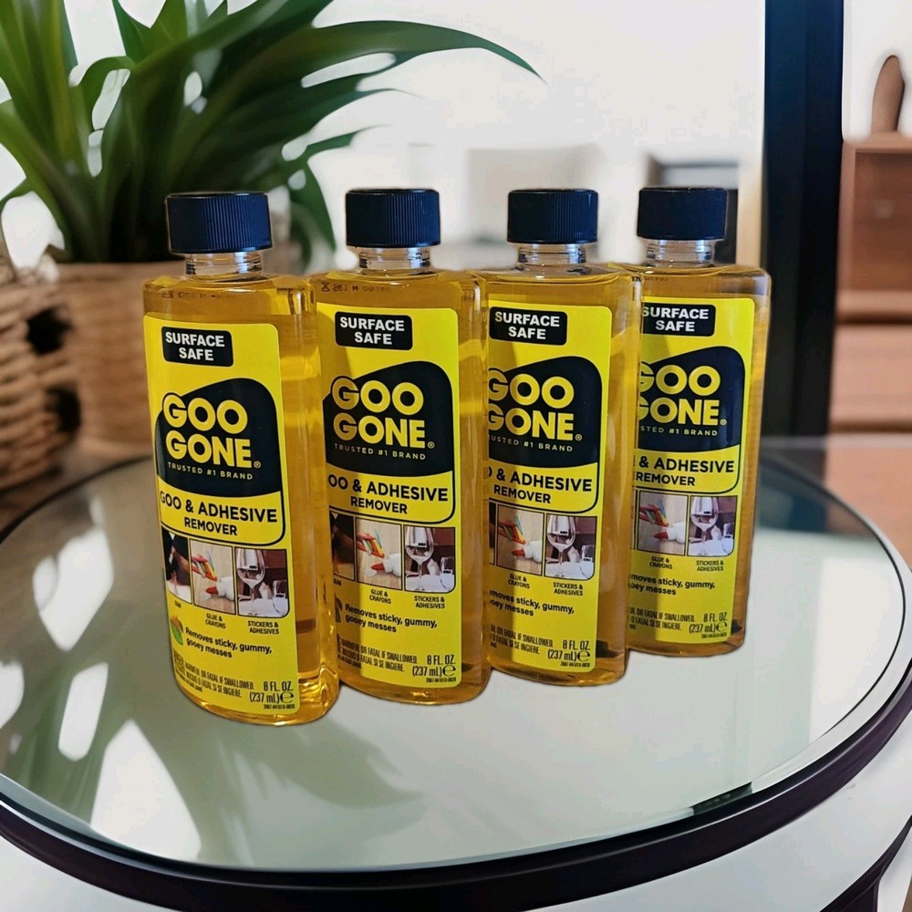 Lot Of 4 Goo Gone Goo And Adhesive Remover, 8 fl oz each