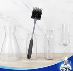 MR.SIGA Black Flexible Long Handle Bottle Brush for Bottles, Mugs, Glass, 2Pack