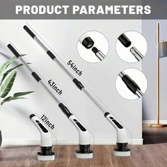 Electric Spin Scrubber- Ditch the Scrubbing! Long Handle Shower Scrubber with…