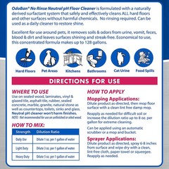 OdoBan No Rinse Neutral pH Floor Cleaner Concentrate, 1 Gallon – Select pack