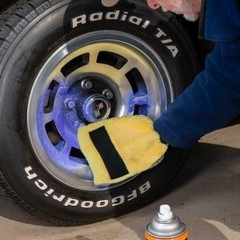 Extra Large Microfiber Auto Tire Scrubbing Mitt with Detachable Plastic Spray Sh