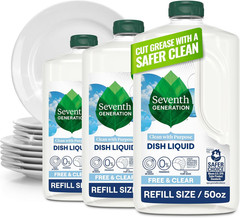 Seventh Generation Dish Soap Refill Lemongrass Clementine 50 oz 3-Pack New