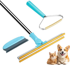 3 in 1 Carpet Rake for Pet Hair Removal, Tool Set of 3, 55” Long Handle Carpet P