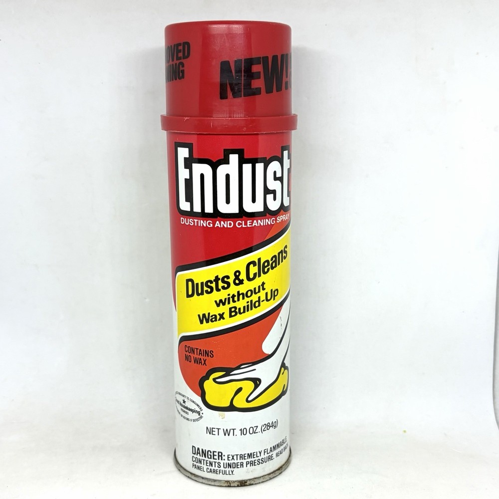 Endust Dusting Cleaning Spray Vintage 1980 Drackett Good Housekeeping Red Prop