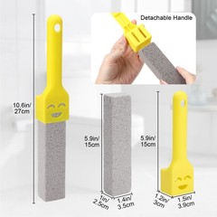 10 PCS Pumice Stone Toilet Bowl Brush Set with 2 Handles for Rust Lime Tile Sink