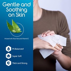Inspire Adult Wet Wipes Wash Cloths Extra Large 8×12 Pack of 8