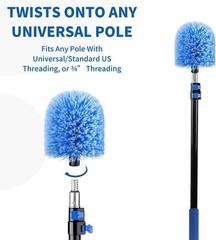 Screw on Webster Cobweb Duster Head for Pole,Spider Web Remover Brush, Cobweb