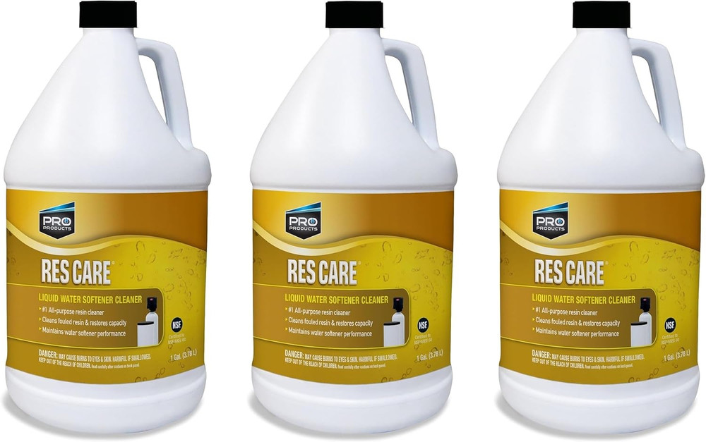 Rescare RK02B Water Softener Cleaner Liquid Refill, 3-Pack, 1 Gallon Each